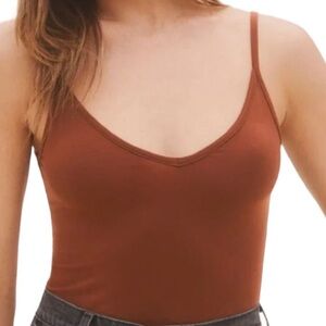 Reformation Bodysuit in Chestnut Brown Pavlova Bodyshirt size XL